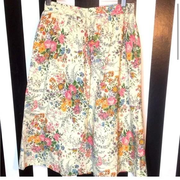 Vintage floral midi a line skirt - Picture 4 of 16